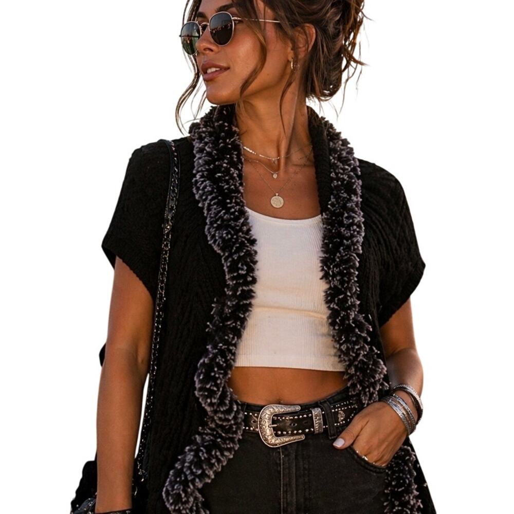 Penny Lane Faux Fur Vest Festival Layer Coachella Boho Night Out